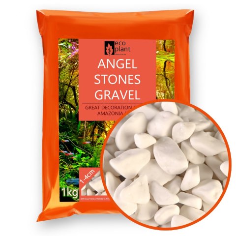 Eco Plant Angel Stones 1kg - białe kamienie otoczak 10-40mm
