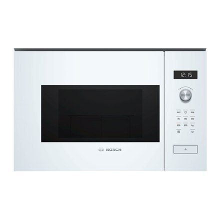 Bosch Microwave Oven BFL524MW0	 20 L, Retractable, Rotary knob, Touch Control, 800 W, White, Built-in, Defrost function