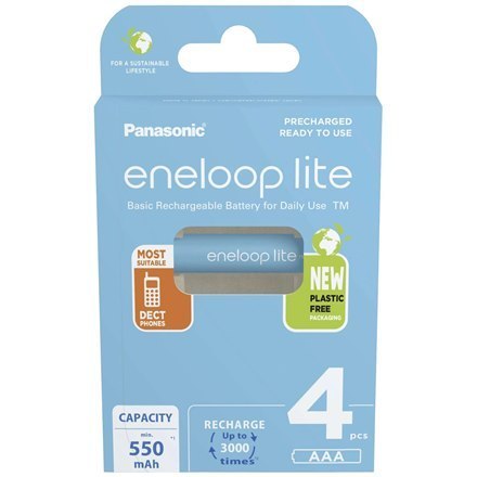 Panasonic Rechargeable Batteries ENELOOP Lite BK-4LCCE/4BE AAA, 550 mAh, 4 pc(s)