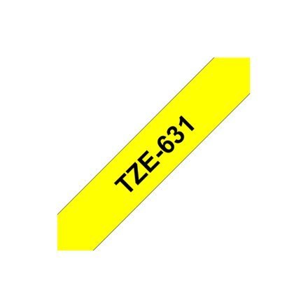 Brother TZe-631 Laminated Tape Black on Yellow, TZe, 8 m, 1.2 cm