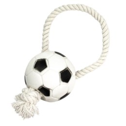 Pet Nova zabawka gumowa - piłka futbolowa na sznurku 26cm