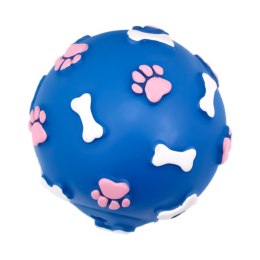 Pet Nova zabawka gumowa - piłka ze wzorem łapek i kości niebieska 9cm