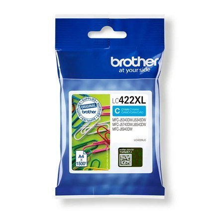 Brother LC422XLC Ink Cartridge, Cyan