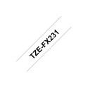 Brother TZe-FX231 Flexible ID Laminated Tape Black on White, TZe, 8 m, 1.2 cm