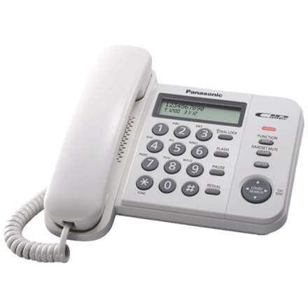 Panasonic Corded KX-TS560FXW 588 g, White, Caller ID, Phonebook capacity 50 entries, Built-in display, 198 x 195 x 95 mm