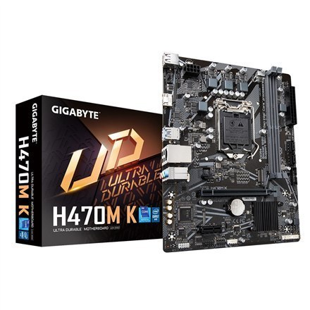 Gigabyte H470M K 1.0 M/B Processor family Intel, Processor socket LGA1200, DDR4 DIMM, Memory slots 2, Supported hard disk drive