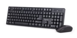 Gembird Keyboard and mouse KBS-W-01 Desktop set, Wireless, Keyboard layout US, Black, Mouse included, English, Numeric keypad,