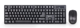 Gembird Keyboard and mouse KBS-W-01 Desktop set, Wireless, Keyboard layout US, Black, Mouse included, English, Numeric keypad,