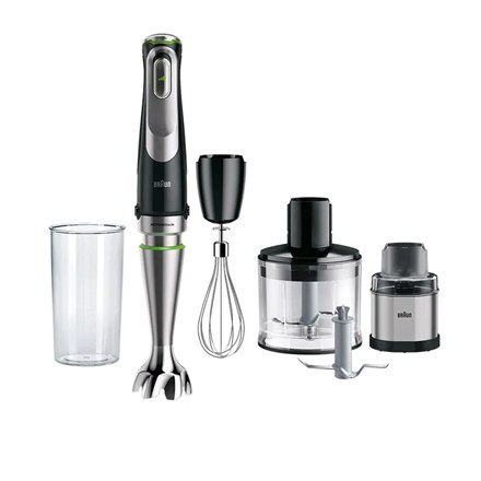 Braun Hand Blender MQ9138XI MultiQuick 9 1200 W, Number of speeds 3, Chopper, Ice crushing, Black/Stainless Steel