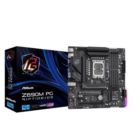 ASRock Z690M PG RIPTIDE/D5 Rodzina procesorów Intel, Gniazdo procesora LGA1700, DDR5 DIMM, Gniazda pamięci 4, Obsługiwane interf