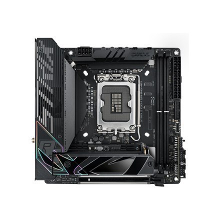 Asus ROG STRIX Z790-I GAMING WIFI Rodzina procesorów Intel, Gniazdo procesora LGA1700, Pamięć DDR5 DIMM, Gniazda pamięci 2, Obsł