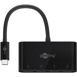 Goobay 4-portowy wieloportowy adapter USB-C 61073 Czarny, USB-A, Typ-C