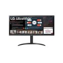 LG 34WP550-B 34", IPS, UltraWide Full HD, 2560 x 1080 piksele, 21:9, 5 ms, 200 cd/m², Czarny, Wyjście słuchawkowe, 75 Hz, Liczba