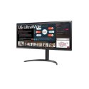 LG 34WP550-B 34", IPS, UltraWide Full HD, 2560 x 1080 piksele, 21:9, 5 ms, 200 cd/m², Czarny, Wyjście słuchawkowe, 75 Hz, Liczba