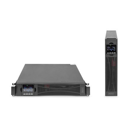 DIGITUS OnLine UPS, rack/tower, 3000VA, 3000W, LCD, 8 x C13, 1 x C19, RS-232, USB, SNMP card (optional), relay card (optional)