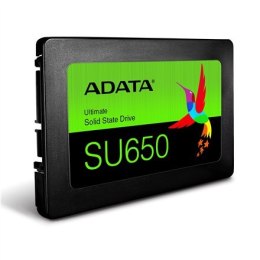 ADATA Ultimate SU650 1000 GB, obudowa SSD 2,5", interfejs SSD SATA 6Gb/s, prędkość zapisu 450 MB/s, prędkość odczytu 520 MB/s