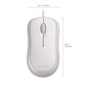 Microsoft 4YH-00008 Basic Optical Mouse for Business 1.83 m, White, USB