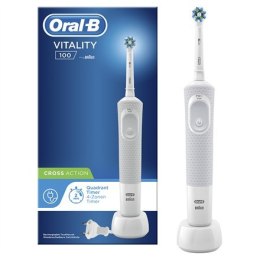 Oral-B Electric Toothbrush Vitality 100 CrossAction Rechargeable, Dla dorosłych, Liczba główek szczoteczki w zestawie 1, Biały,