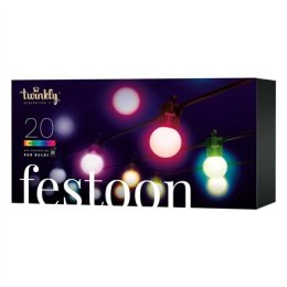 Twinkly Festoon Smart LED Lights 20 żarówek RGB (wielokolorowych) G45, 10m