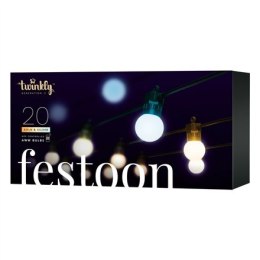 Twinkly Festoon Smart LED Lights 40 żarówek AWW (złoto+srebro) G45, 20m