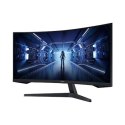 Zakrzywiony monitor Samsung LC34G55TWWPXEN 34", VA, UWQHD, 3440 x 1440, 21:9, 1 ms, 250 cd/m², Czarny, 165 Hz, Liczba portów HDM