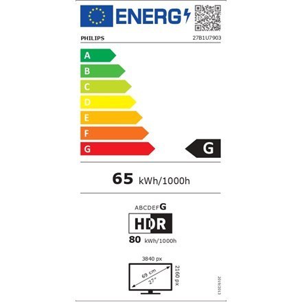 Philips Profesjonalny monitor 27B1U7903/00 27", IPS, 4K UHD, 3840 x 2160, 16:9, 4 ms, 1000 cd/m², Liczba portów HDMI 2, 60 Hz