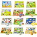 PUZZLE DREWNIANE 12 UKŁADANEK STOJAK VIGA TOYS