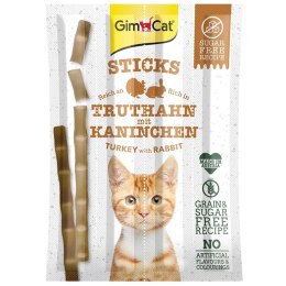 GimCat Sticks 95% Meat - kiełbaski indyk i królik 4 sztuki