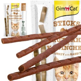GimCat Sticks 95% Meat - kiełbaski indyk i królik 4 sztuki