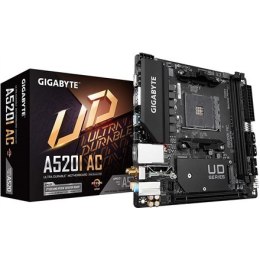 Gigabyte A520I AC Rodzina procesorów AMD, Gniazdo procesora AM4, DDR4 DIMM, Gniazda pamięci 2, Liczba złączy SATA 4, Chipset AMD