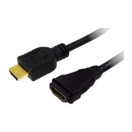 Kabel Logilink HDMI Typ A Męski - HDMI Typ A Żeński CH0056 Czarny, 2 m