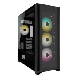 Obudowa PC Corsair ze szkłem hartowanym Full-Tower iCUE 7000X RGB Okno boczne, Czarny, Pełna wieża, Zasilacz w zestawie Nie