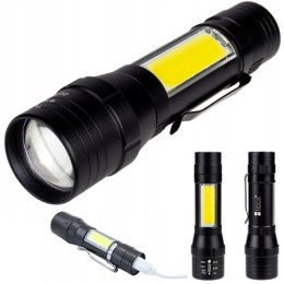 1x LATARKA TAKTYCZNA LED COB ZOOM XML T6 AKU USB