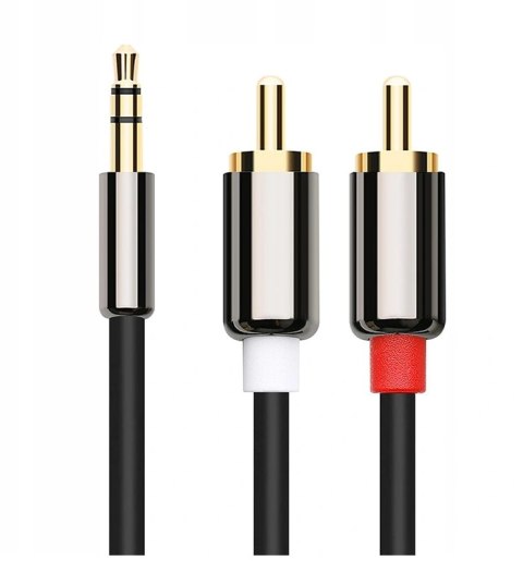 KABEL MINI JACK 2x RCA CHINCH 1,5M STEREO GOLD HQ