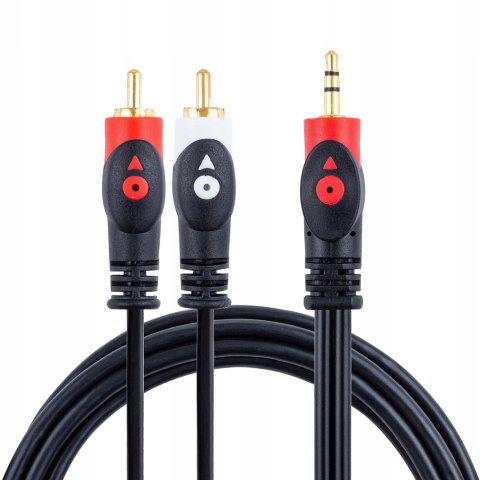 KABEL PRZEWÓD JACK 2x RCA CHINCH 3M 3,5MM SOLIDNY