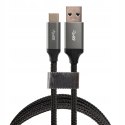 WYTRZYMAŁY SZYBKI KABEL USB-C 3A 1m METALOWY WTYK