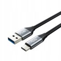 WYTRZYMAŁY SZYBKI KABEL USB-C 3A 1m METALOWY WTYK