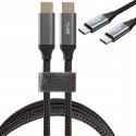 WZMACNIANY SZYBKI KABEL USB-C 3A 1m METALOWY WTYK