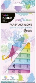 FARBY AKRYLOWE PASTELOWE W TUBACH 12KOL 12ML ZESTA