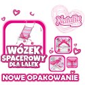 WÓZEK DLA LALEK SPACERÓWKA LEKKI RÓŻOWY + PASY