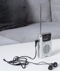 MINI Radio Przenośne Noveen PR151 Silver SŁUCHAWKI