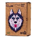 PUZZLE DREWNIANE UKŁADANKA HUSKY ŚNIEŹNY PIES