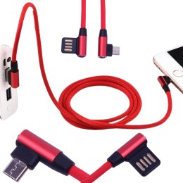 KABEL USB-MICRO USB KĄTOWY 1 M LB0149 PVC 2.1A