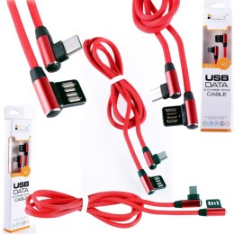 KABEL USB - USB typu C KĄTOWY 1M LB0150 2.1A PVC