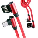 KABEL USB - USB typu C KĄTOWY 1M LB0150 2.1A PVC