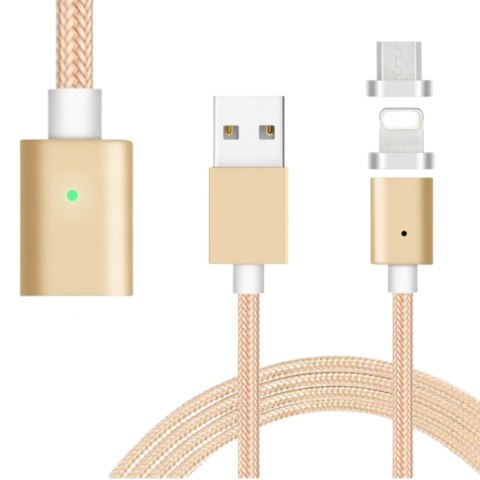 KABEL MAGNETYCZNY 2w1 MICRO USB/LIGHTNING LB0113