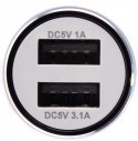 ŁADOWARKA SAMOCHODOWA 2xUSB 2,4A /1A czarna LB0057