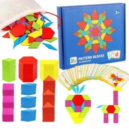 TANGRAM DREWNIANE PUZZLE GEOMETRYCZNE FIGURY GRA LOGICZNA MONTESSORI