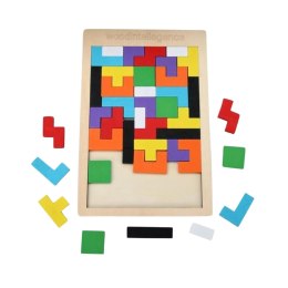 UKŁADANKA DREWNIANA KLOCKI TANGRAM MONTESSORI GRA LOGICZNA PUZZLE NAUKA