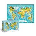 Puzzle Obserw. Mapa Swiata Zwierzat, 80 el. 300133